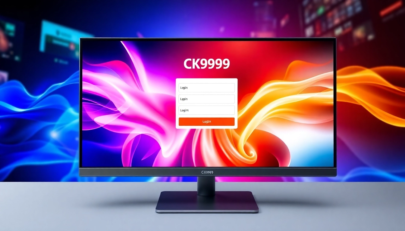 CK999 login page showing secure access with a user-friendly interface and gaming motifs for quick entry.